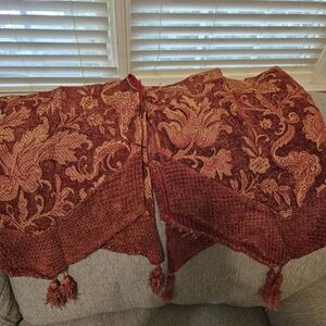 Elegant Red and Gold Tapestry Valances